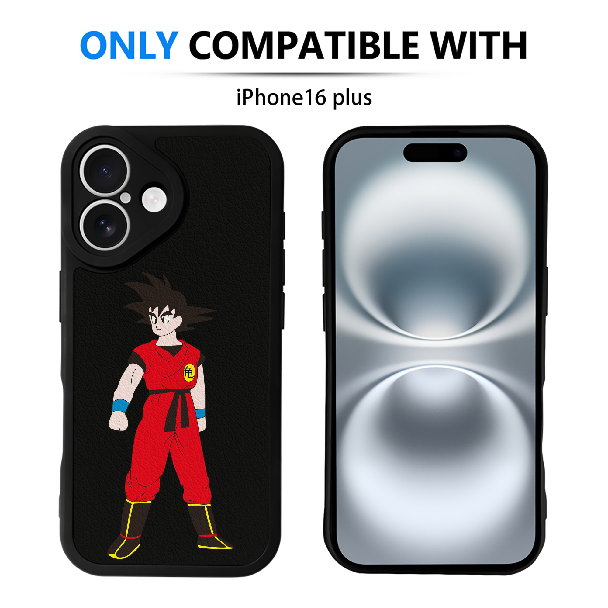 （画像用） ドラゴンボール 孫悟空（そん ごくう）Son Goku カカロット DRAGON BALL Kakarotto 【iPhone 16シリーズ対応】シリコンスマホケース（レザー調） 材質：シリコン